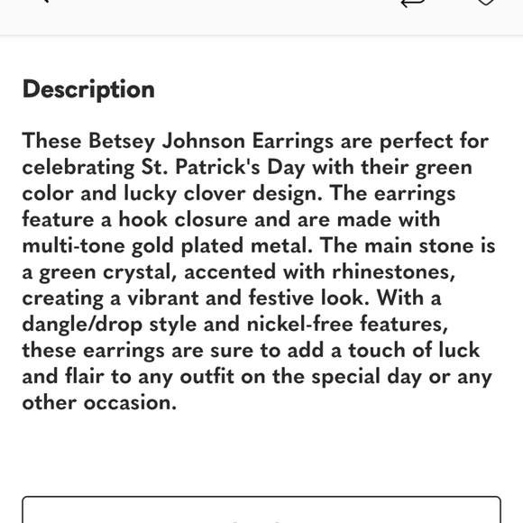 Betsey Johnson Dark💚 Green Clover Earrings/ NWB Dangling Earrings✨️💚☘️ - Picture 14 of 14
